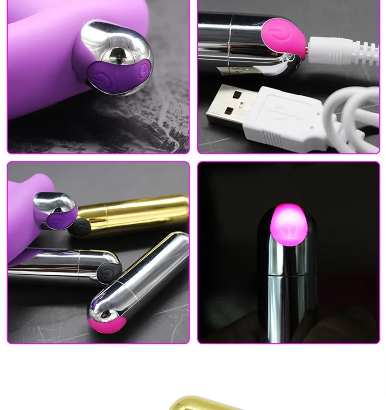 Amoura bullet vibrator with USB rechargeable charging cable included
