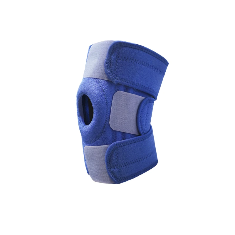 Blue Adjustable Knee Brace Support (Pair) with Dual Spring Stabilizers