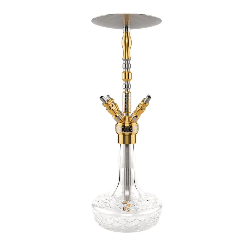 High Quality Gold Stainless Steel Hookah Shisha Modern Frosted Eco-Friendly 65cm Height Customizable Logo Wholesale in Germany
