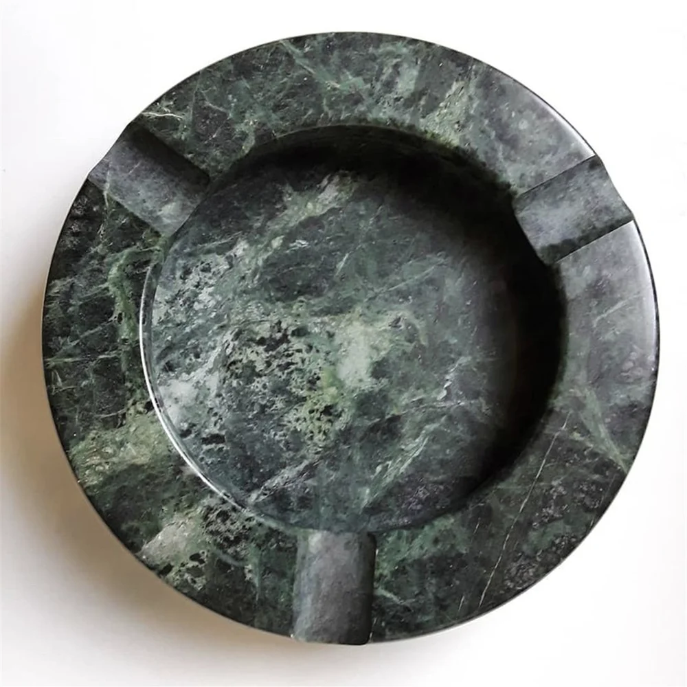 Modern Green Marble Round Ashtray-Eco-Friendly Home Office Decor