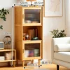 Natural wood color Peninsula Changhong tall cabinet