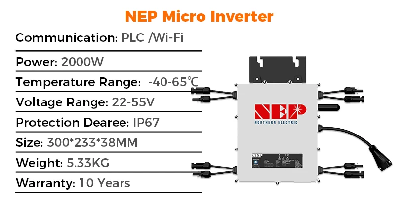 Northern Electric Power Nep Solar Micro Inverter Bdm 2000 2000w Microinverte
