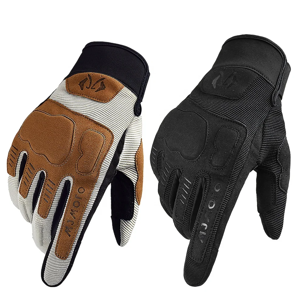 Leather Motorbike Motorcycle Glove Touch Creen Hard Knuckle Ummer