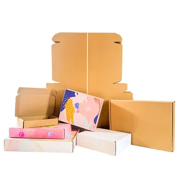 Wholesale Customized Trademarked Kraft Corrugated Cardboard Clothing Packaging Boxes Shoe Boxes Durable Mailing Boxes