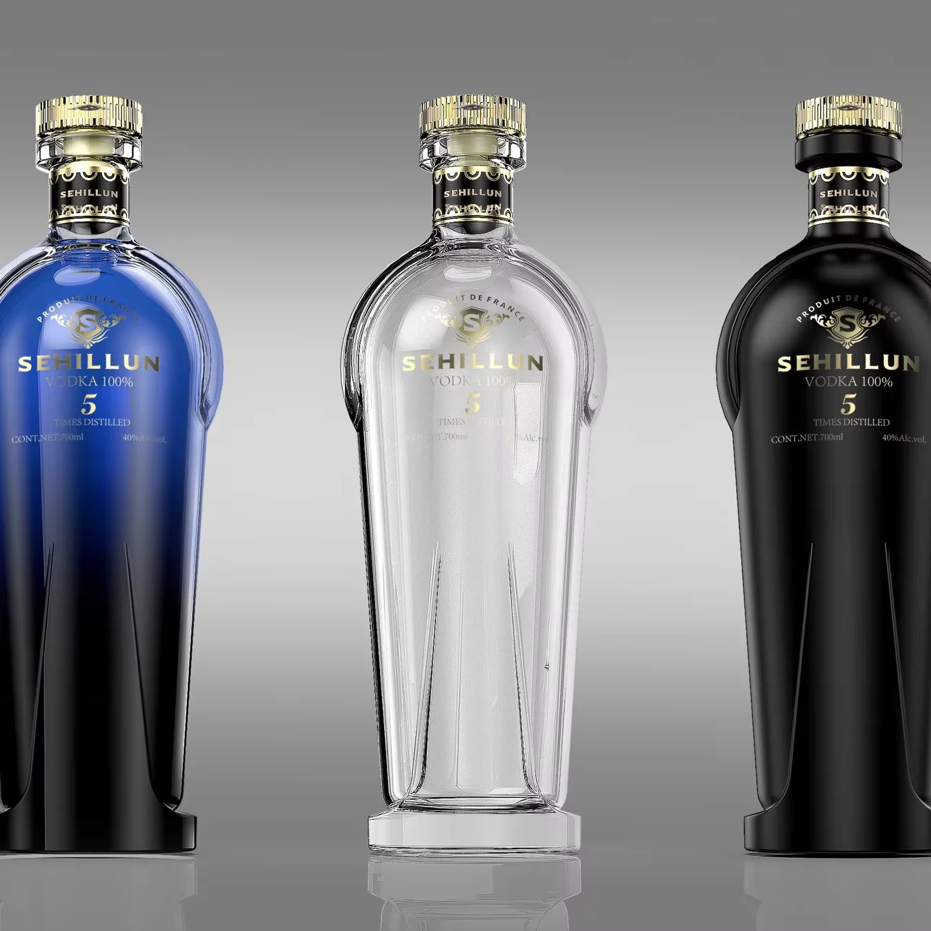 Spirit Glass Bottle Vodka Whisky Tequila RUM 750 ml 700ml Glass Bottle for Liquor