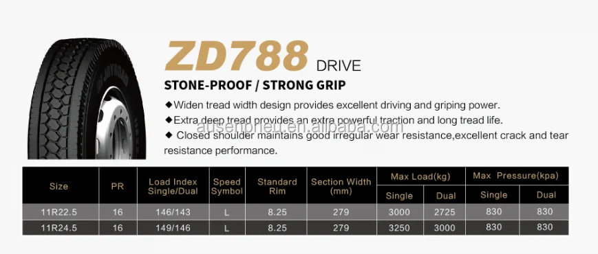 CENTARA SD788 Truck Tires - Durable 11r22.5 & 11r24.5