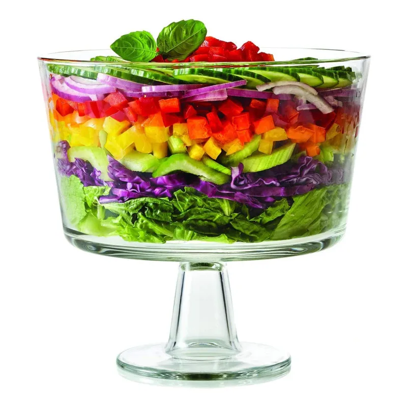 European Trifle Bowl With Pedestal Round Dessert Display Stand For