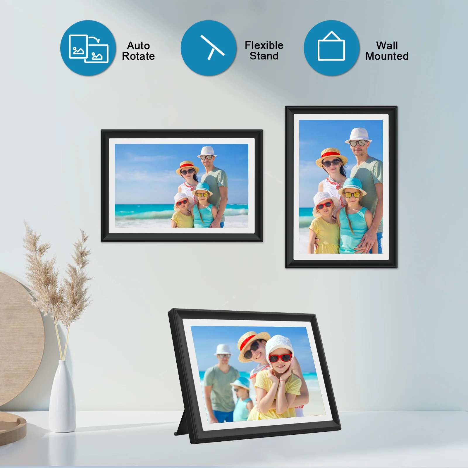 2024 New Model Frameo Wifi Digital Photo Frame 32GB Storage Touch Screen Smart Digital Video Frame