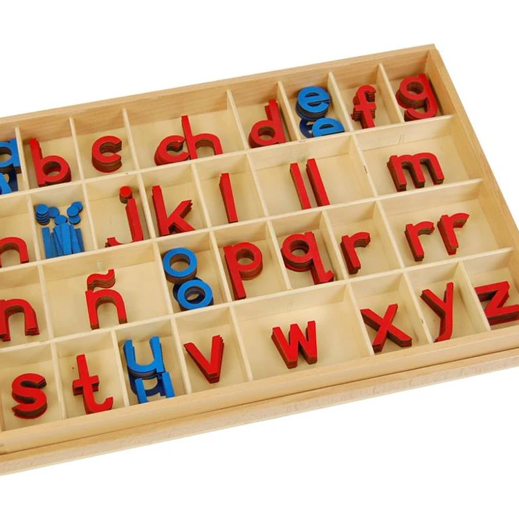 Montessori Language Learning Materials for Spanish Print Moveable Alphabet With Box