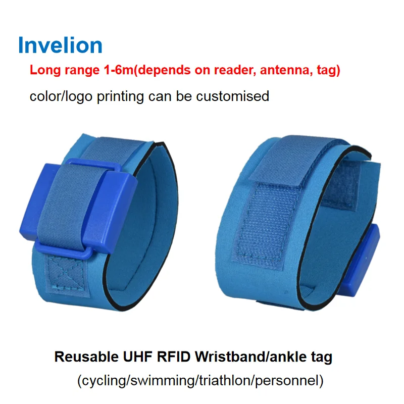 Reusable Sports Ankle Timing Chip Tag RFID Transponder for Cycling Long Range UHF RFID Wristband Tag