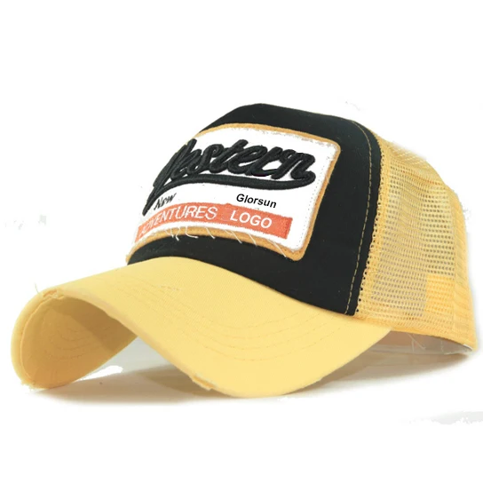 Custom Plain Blank Mesh Embroidered Distressed Baseball Cap Dad Trucker Hat