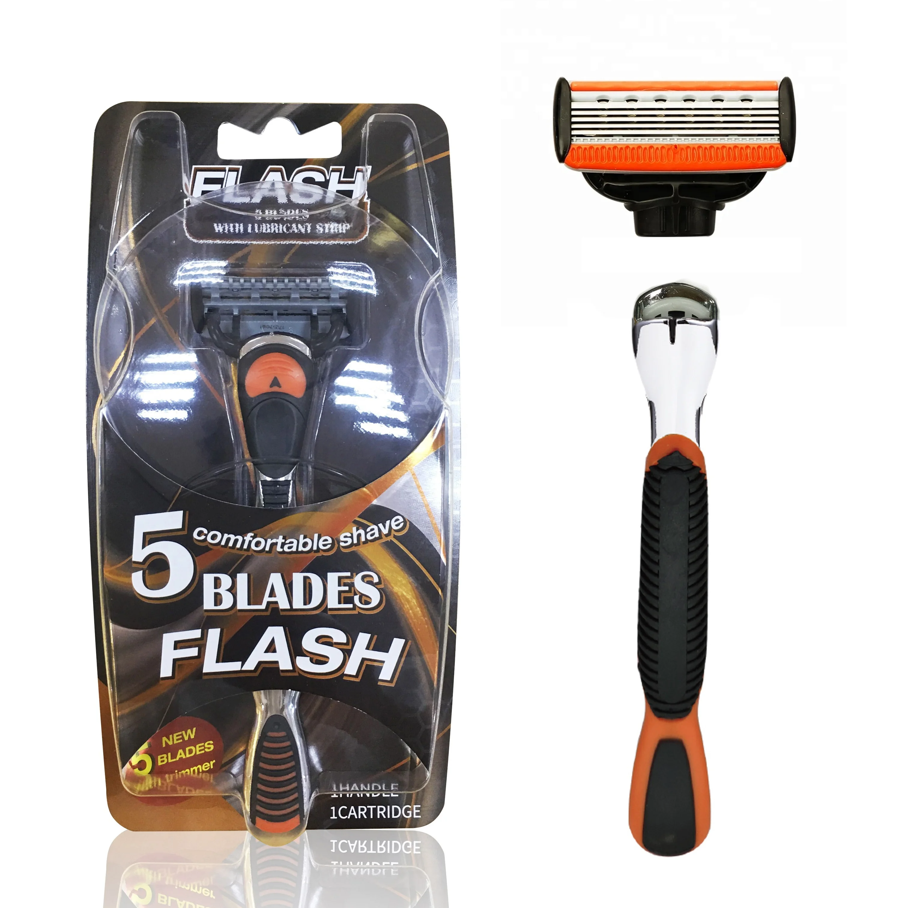 Shaver for Men 5  Blade razor with Metal and Rubber Handle