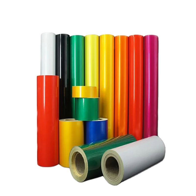 Оптовая Заводская цена OEM 3100 PET 3200 акриловая самоклеящаяся виниловая пленка Материал Дорожный Знак безопасность Светоотражающая наклейка