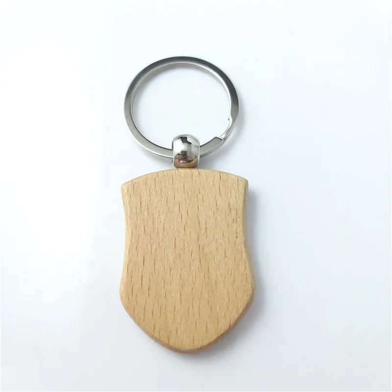 Wholesale Cheap Wooden Keychain Custom Design Logo Printed Engraved Name Blank Wood Keychain