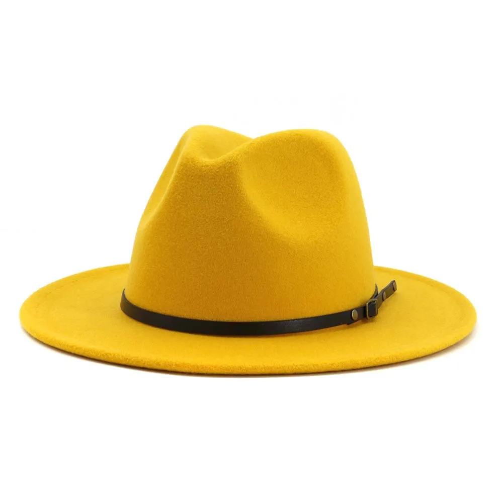 Adjustable Vintage Wide Brim Fedora (Unisex) Deep Beige Hat Fedora Size 7 1/2 main image 3