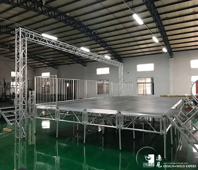 Stage Covering Roof Truss with Portable Stage for Sale