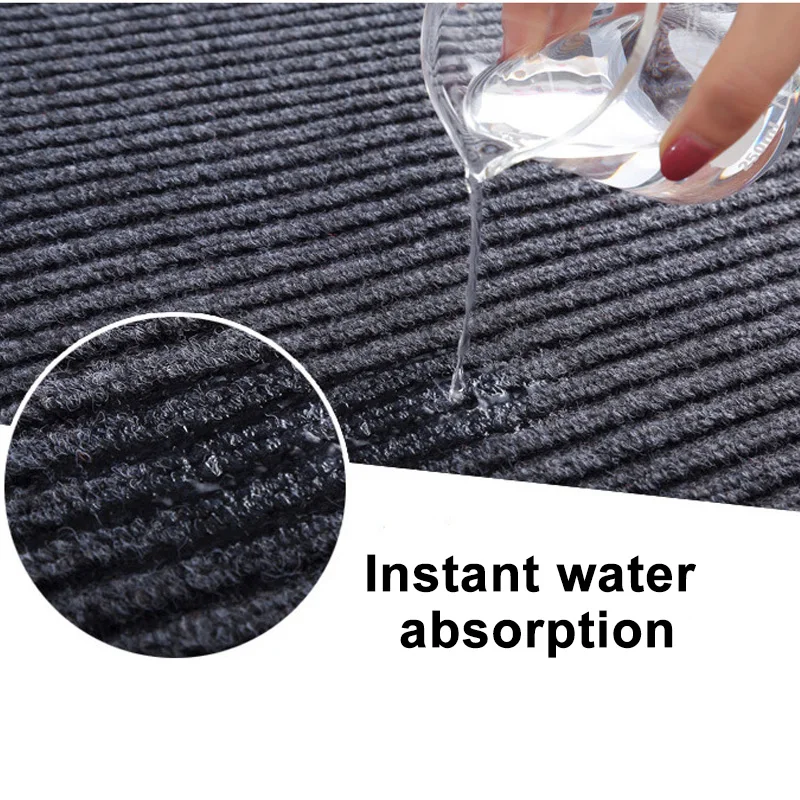 Double Ribbed Striped Non Slip PVC Backing Shoe Scraper Outdoor Entryway Welcome Door Mat
