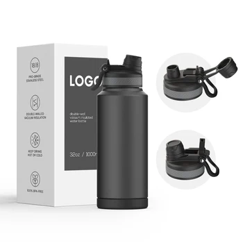 New Design Stainless Steel Vacuum Water Bottle Sport Water Bottles with 2 in 1 Lid