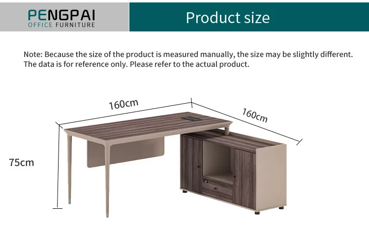 Modern mdf painting l shaped manager desk executive wooden office table for office furniture