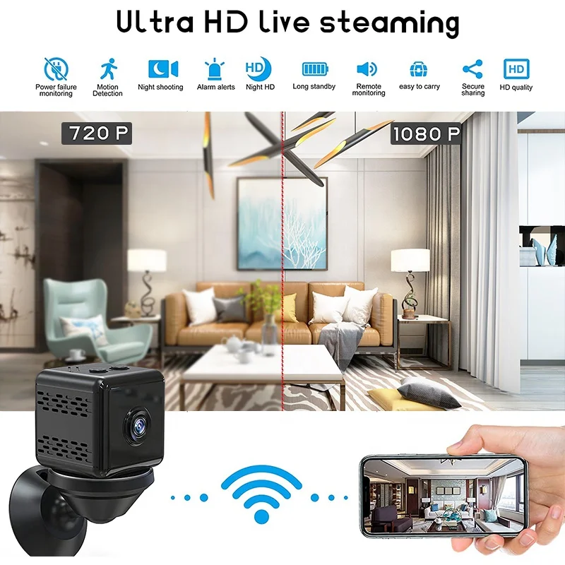 QZT 1080P HD Mini Wireless Security Camera with Night Vision