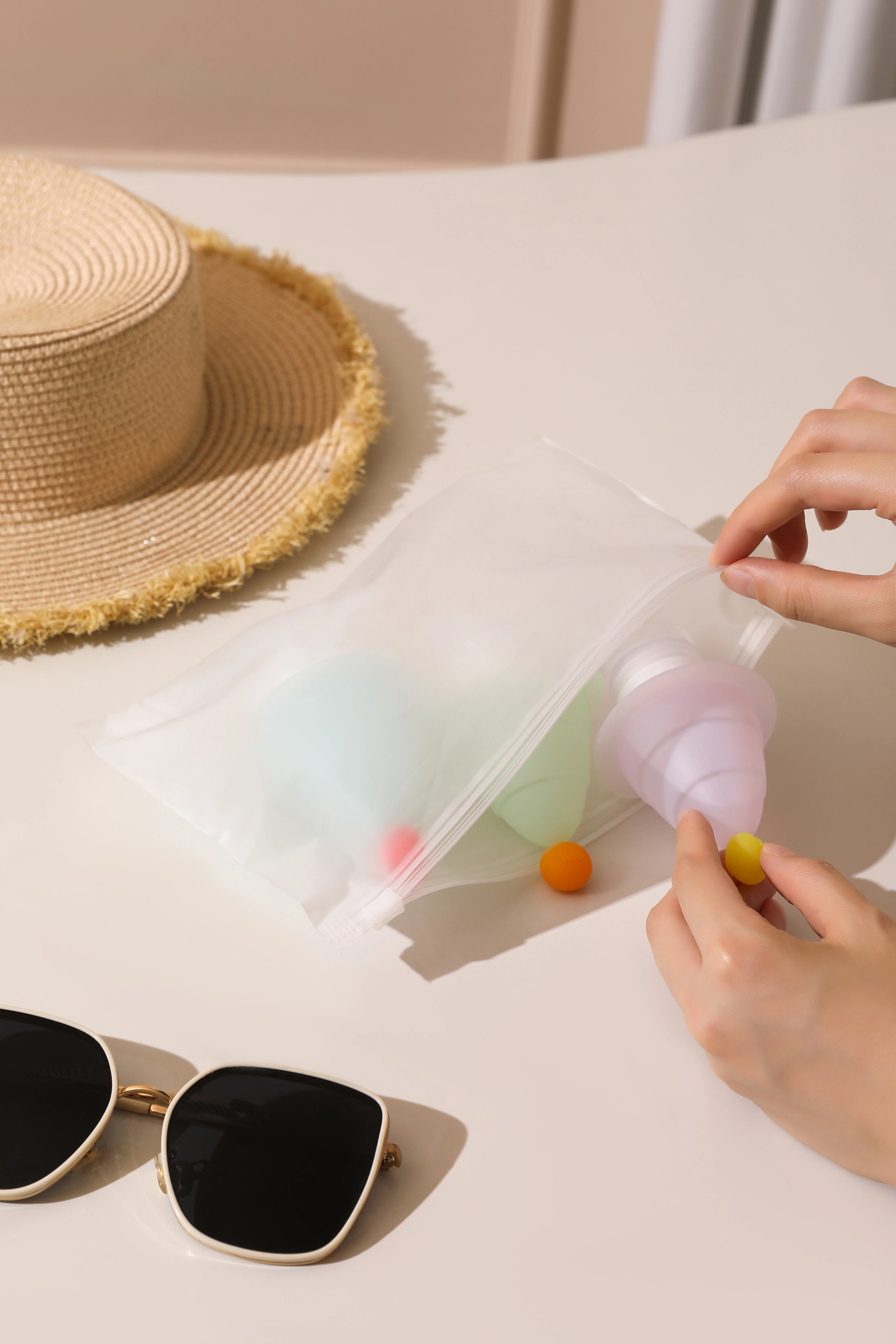 Portable Foldable Dispenser Bottles Practical and Space-Saving Bathroom Accessory Set for Travel