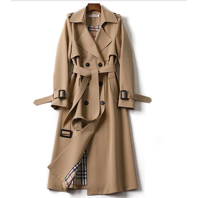 2025 Elegant Light Fashion Korean Style Mid-Length Trench