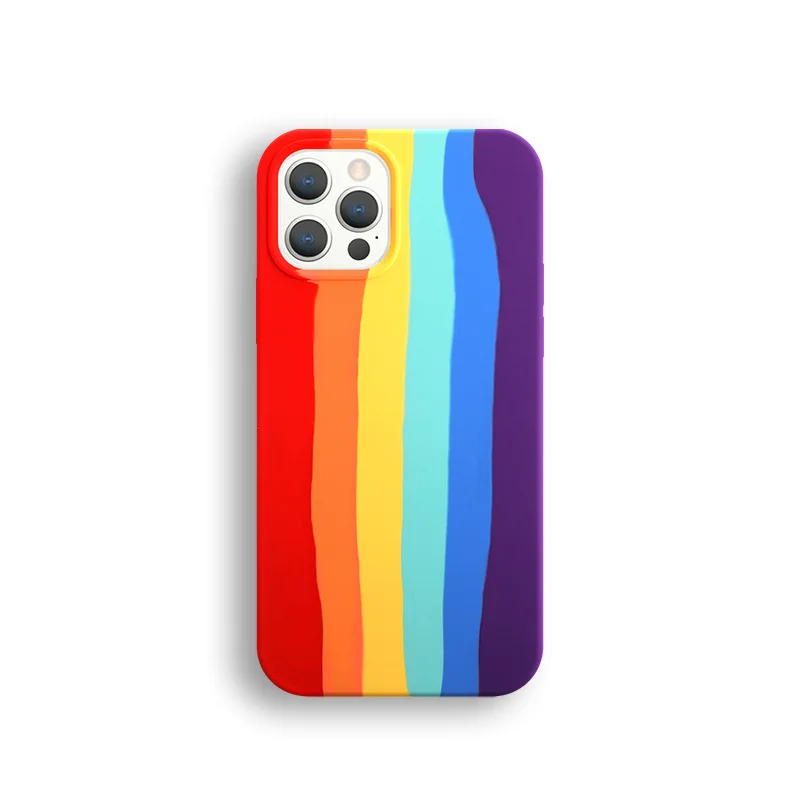 Hot sale rainbow liquid silicone fashion luxury phone case for iphone13/12 Pro max