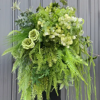 Green Artificial Flower Simulation Small Soft Mori Wedding Auditorium Ceiling Decoration Factory Outlet Road Lead Wedding Venue