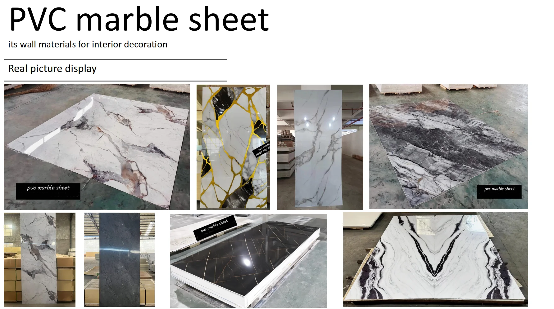 Modern 3D PVC Marble Sheet New Design 3mm Thick Wall Panels Fireproof ...