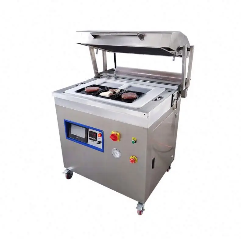 TEBAK Skin Vacuum Packing Machine Automatic Food Tray Sealing Machine Meat Vacuum Sealer Fish Shrimp Skin Packaging Machine