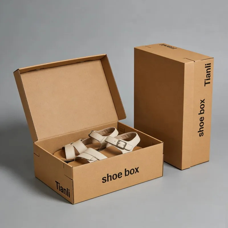 Digitalt trykt logo brettbar eske for e-handel sportskor hurtig levering pappeske med kraftpapir emballasje skreddersydd skoeske fabrikk skreddersydd skoeske fabrikk skreddersydd papirboks Papirboks Fabrikk