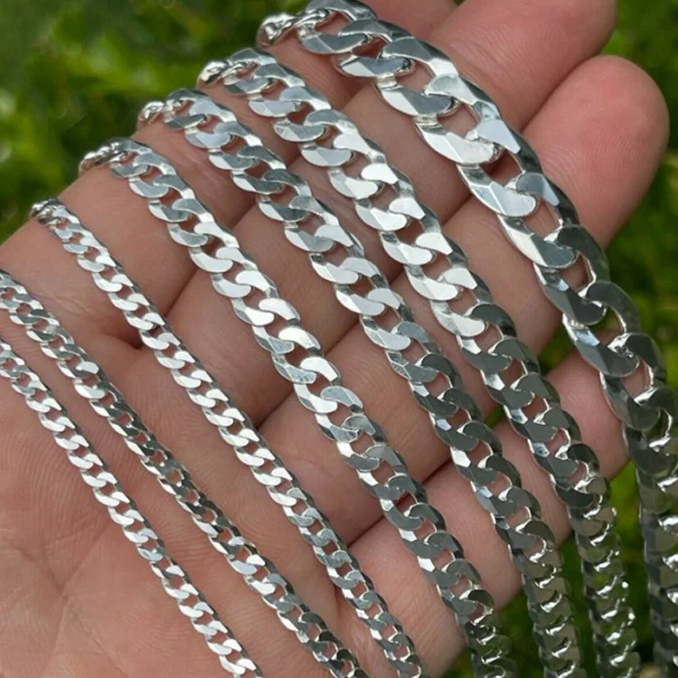 RINNTIN SC60-5 Wholesale Price 5mm Diamond Cut Curb Link Chain