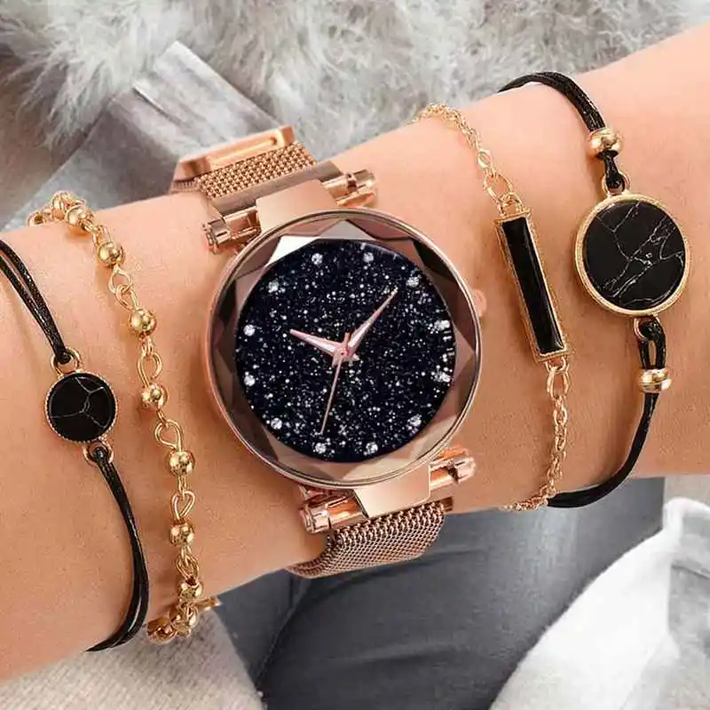 4405 Free Sample Women's Pcs Fashion Watch Bracelets Set Fashion Simple  Glow in Dark All-Match Elegant Accessories