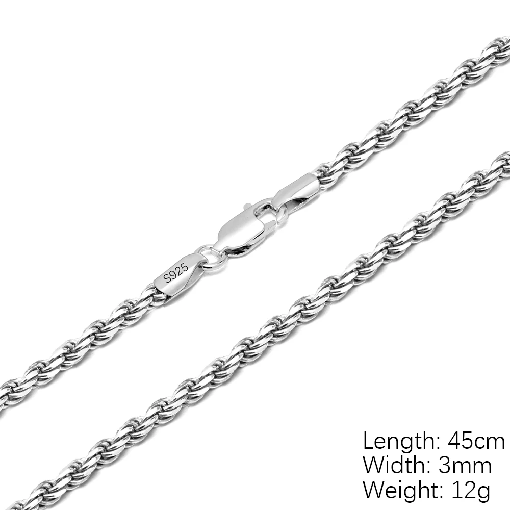 Wholesale Hot Selling Diamond Cut Shiny 925 Solid Silver Rope Chain