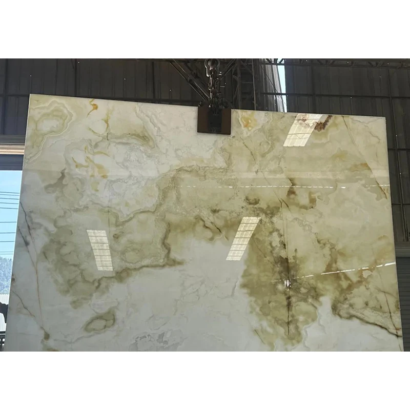 আলোকিত অনিক্স অ্যালুমিনিয়াম ক্ল্যাডিং এক্সটেরিয়রের জন্য স্বচ্ছ মার্বেল অ্যালুমিনিয়াম হানিকম্ব কম্পোজিট বোর্ড সহ প্রাকৃতিক সবুজ অনিক্স স্ল্যাব