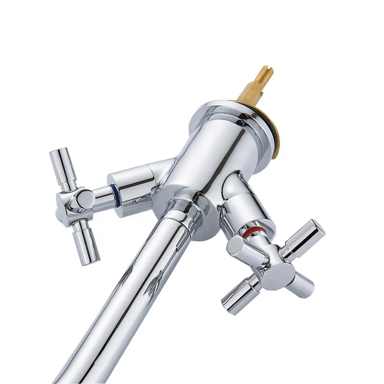 Modern Brass Crosshead Lever Kitchen Tap factory