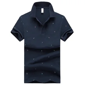 Summer Casual Short Sleeve 100% Cotton Thin Pique Knitted Lapel Men's Polo Shirt