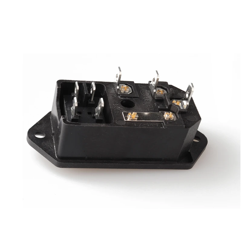 AC Power Socket With Lock Screw Female 3pin Power Socket With Fuse Black Rocker Switch