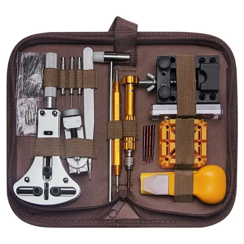 Asuinxurr Kit de retrait de de montre, outil pour enlever les bracelets de montre, outil pour ajuster la taille des montres, outil pour enlever les broches de montre avec 12 goupilles perforées