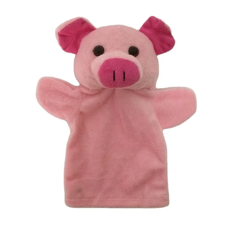 Pink Pig Animal Hand Puppets Plush Cloth Doll Baby Educational Kids Toy Gift New 