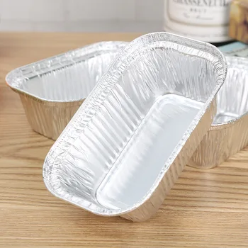 Laixin 210ml Rectangle Disposable Food Packaging Aluminium Foil Box Food Trays Foil Container