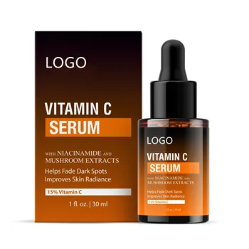 Private Label Anti Aging Brightening 15% Vitamin C Face Serum with Niacinamide