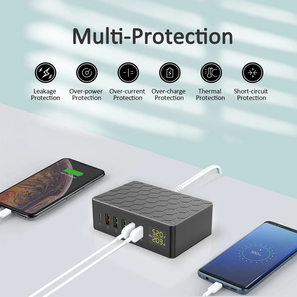 Зарядное устройство с USB-портами, 1 порт, 30 Вт, зарядное устройство PD, портативное зарядное устройство с несколькими USB-портами