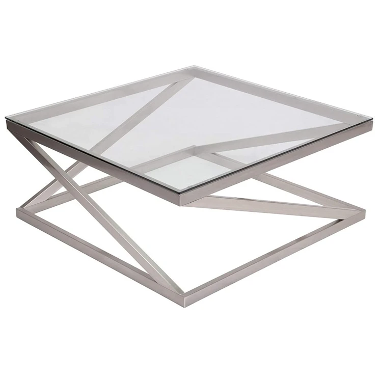 Glass Top Square Coffee Table Brushed Nickel Finish Glass Chrome Coffee Table Buy Wholesale Custom Safe Secure Arne Jacobsen Coffee Table For Kitchen Home Parlor Bedroom Handmade Multifunction Durable Cafe Solitaire 12