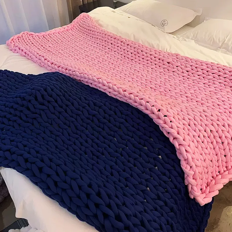 Супер мягкое и теплое не пролитое вязаное одеяло ручной работы с массивным утяжелением из синели