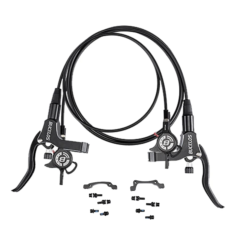 BUCKLOS Hydraulische Mountainbike-Scheibenbremsen – Vorne 800 Mm, Hinten 1500 Mm, 160 Mm Adapter, 6061 Alu