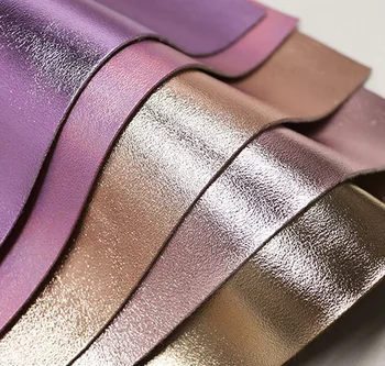 Abrasion Resistant 0.9 mm Color Embossed Imitation Nappa Leather Artificial Faux Synthetic Metallic PU Leather for Bags Shoes