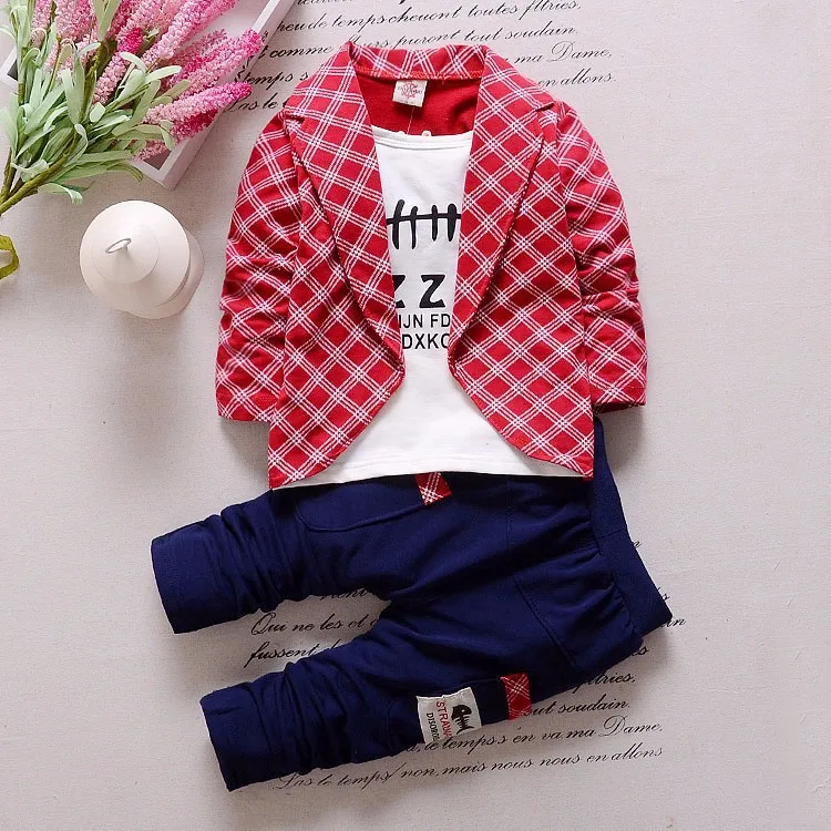 Hot Selling Spring Baby Boy Clothing Set 2pcs Gentlemen Suit Baby Boy