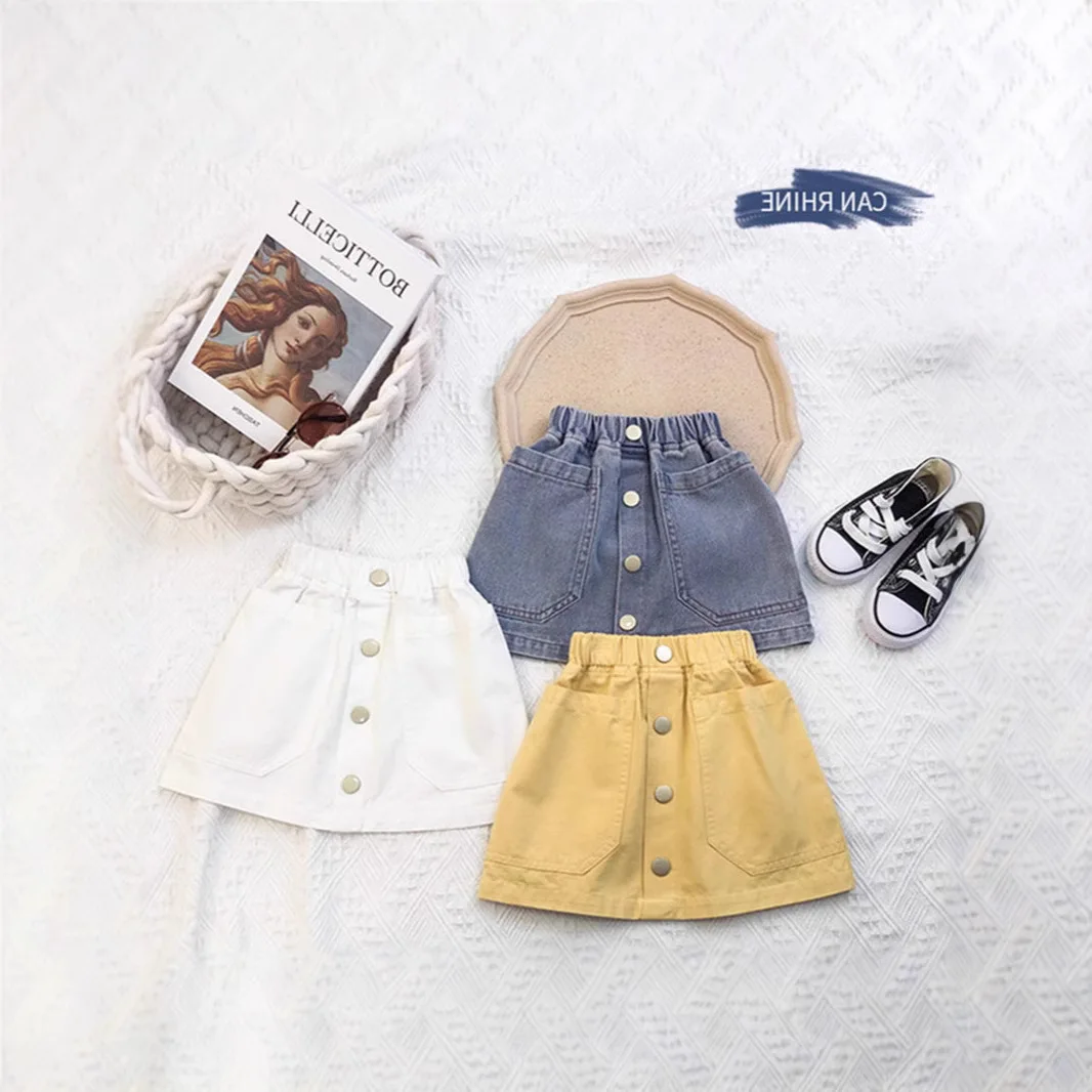 Summer New Arrival Infant Toddler Baby Girls Denim Skirt Child