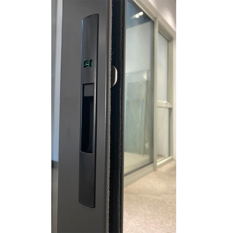 Black Big Aluminum Sliding Stacking Door With Three Track Sliding Door